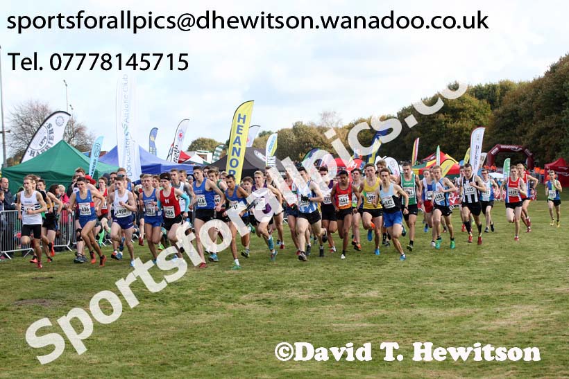 Junior men, 2016 National Cross Country Relays, Berry Hill Park, Mansfield. Photo: David T. Hewitson/Sports for All Pics